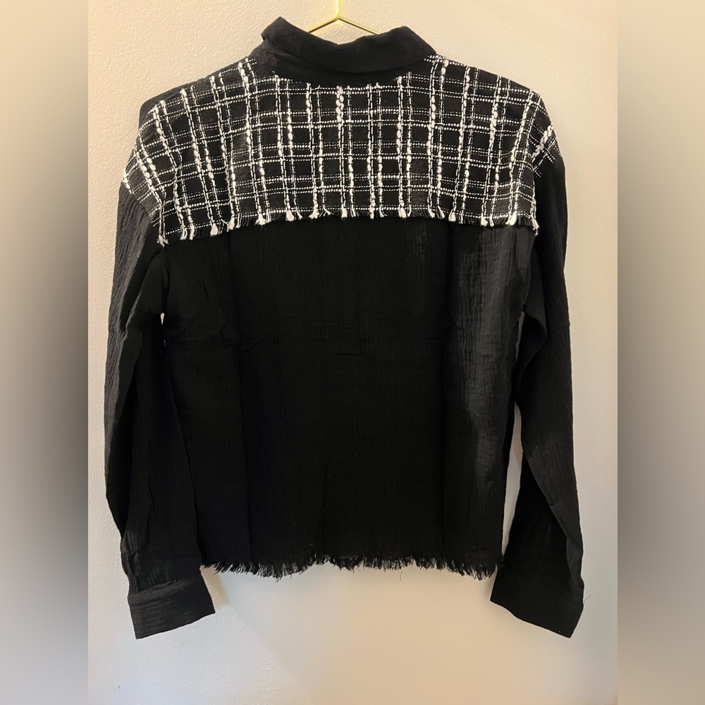 NWT Hem & Thread Patchwork Button Down Shirt - Picture 7 of 8